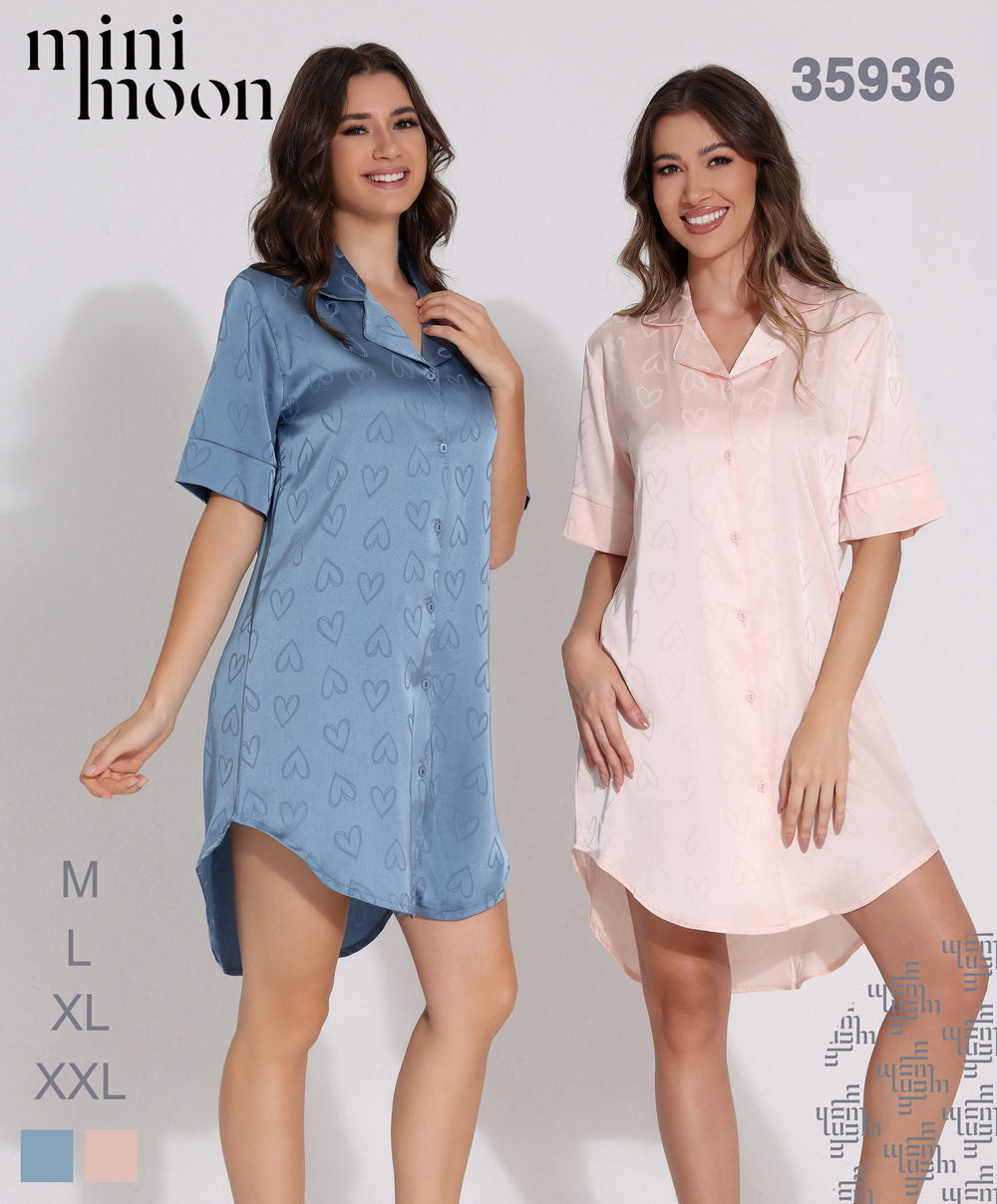 Chemise de nuit en satin - 35936 F2