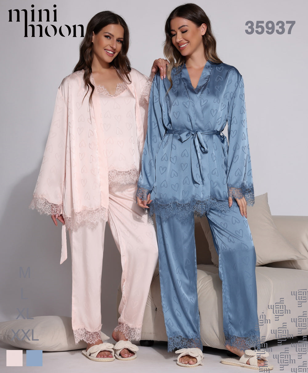 Pyjama 3pcs en Satin - 35937 F1