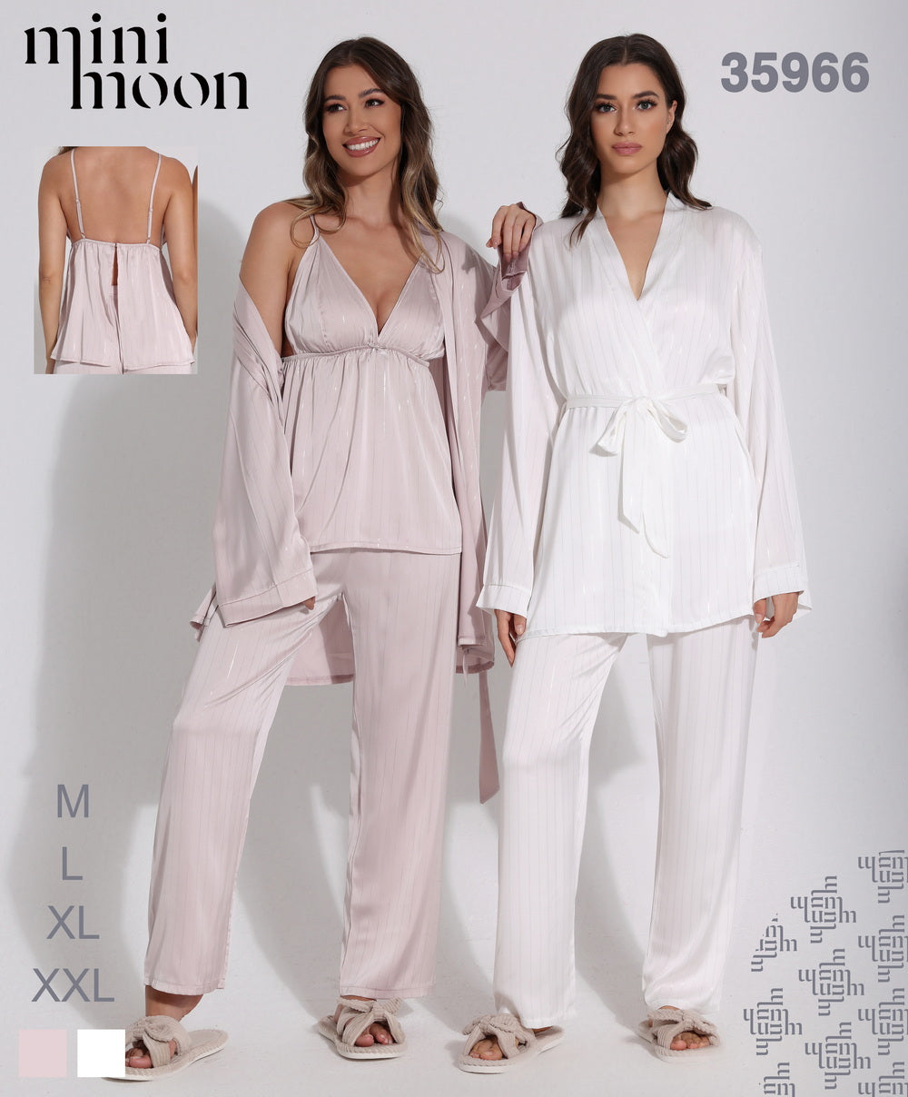 Satin Pajamas 2Pcs - 34543