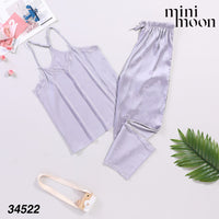 Satin Pajamas 2Pcs - 34522