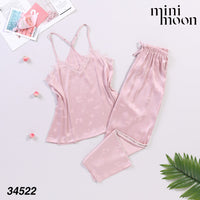 Satin Pajamas 2Pcs - 34522