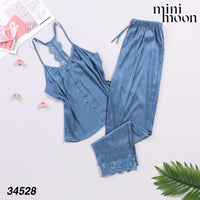 Satin Pajamas 2Pcs - 34528