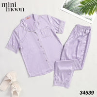 Satin Pajamas 2Pcs - 34539