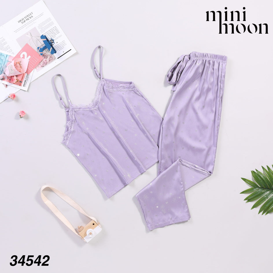 Satin Pajamas 2Pcs - 34542