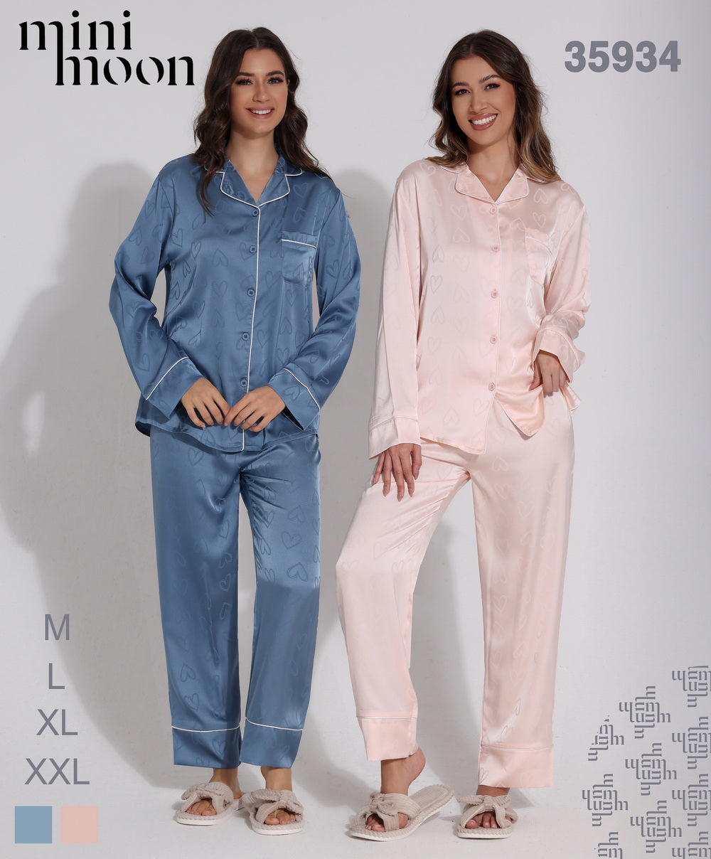 Satin Pajamas 2Pcs - 34543