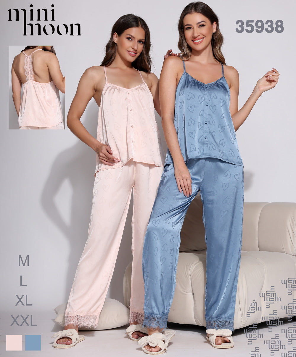 Satin Pajamas 2Pcs - 34543