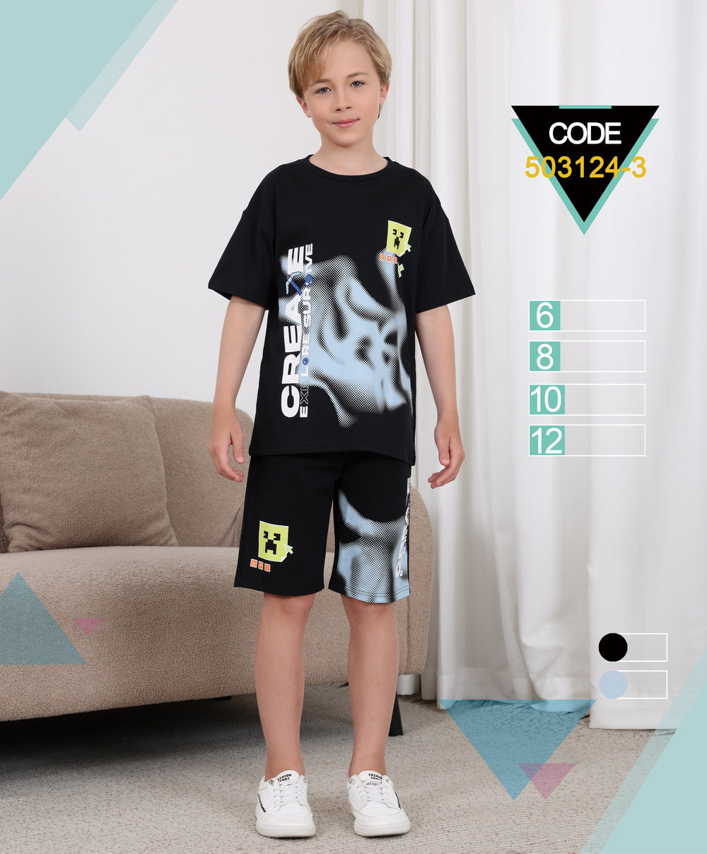 ENSEMBLE T-SHIRT ET SHORT ENFANT (6-12) - 503124-3 A7
