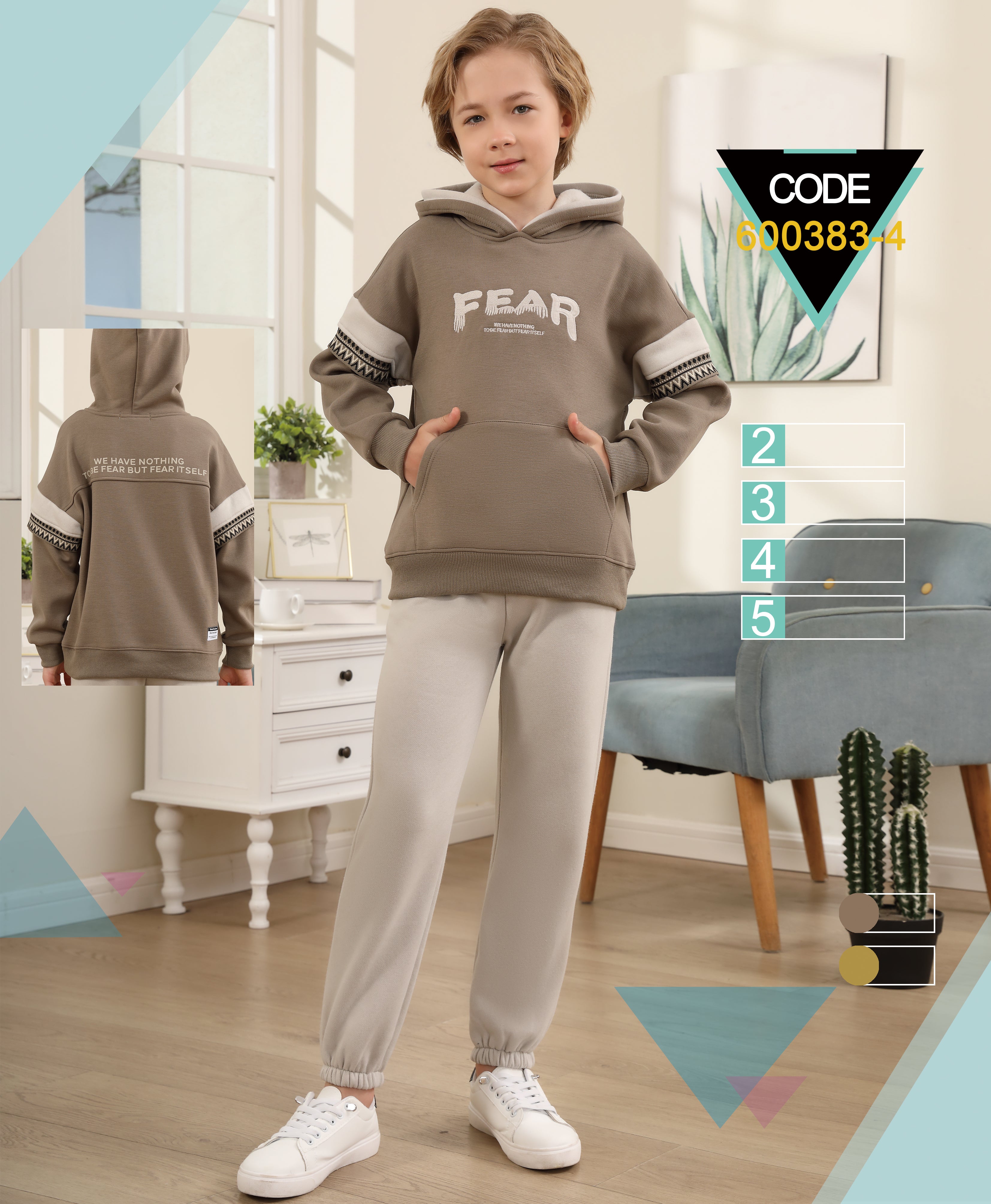 ENSEMBLE SWEAT  À CAPUCHE ET PANTALON JOGGER ENFANT- 600383-4