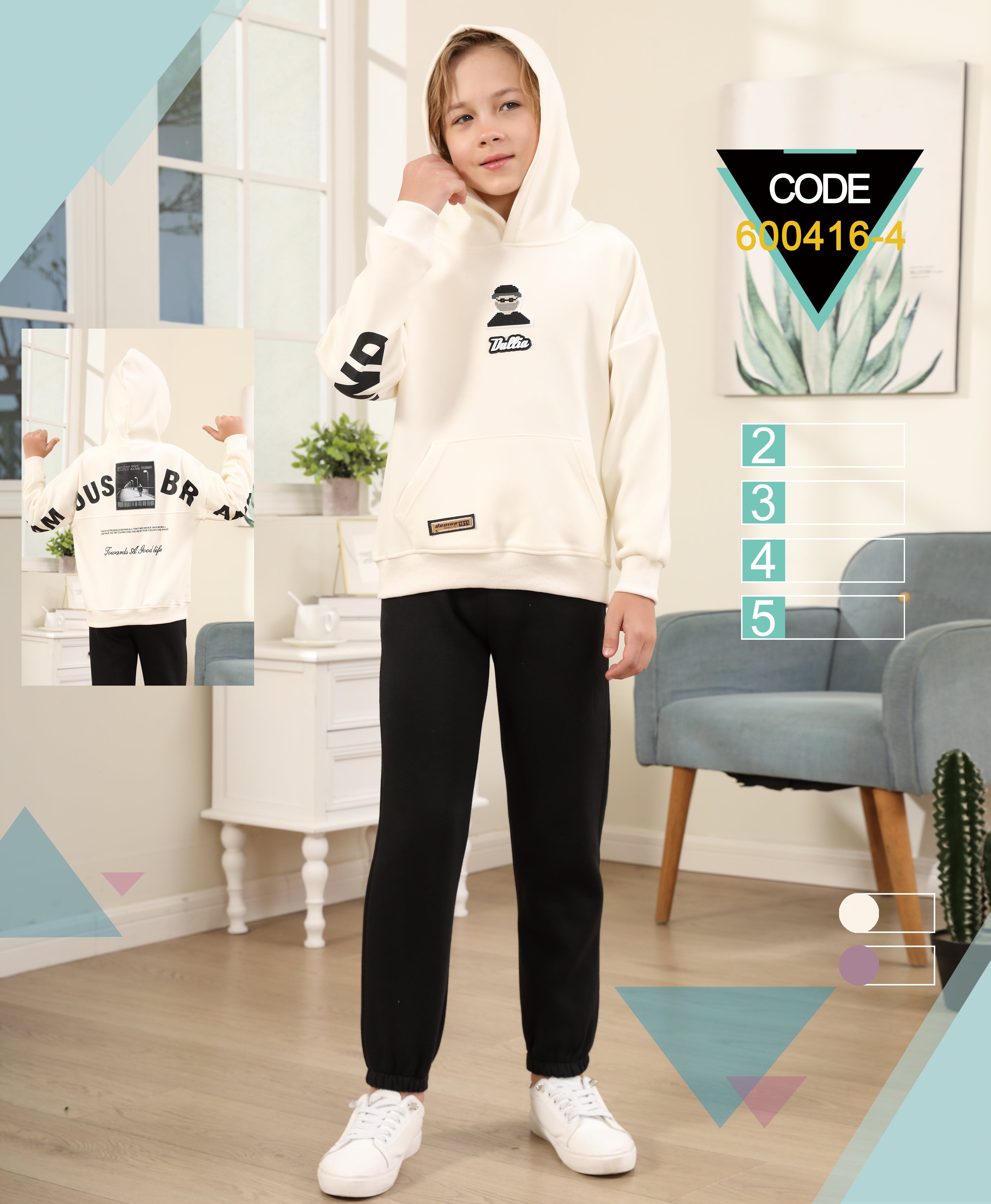 ENSEMBLE SWEAT  À CAPUCHE ET PANTALON JOGGER ENFANT - 600416-4