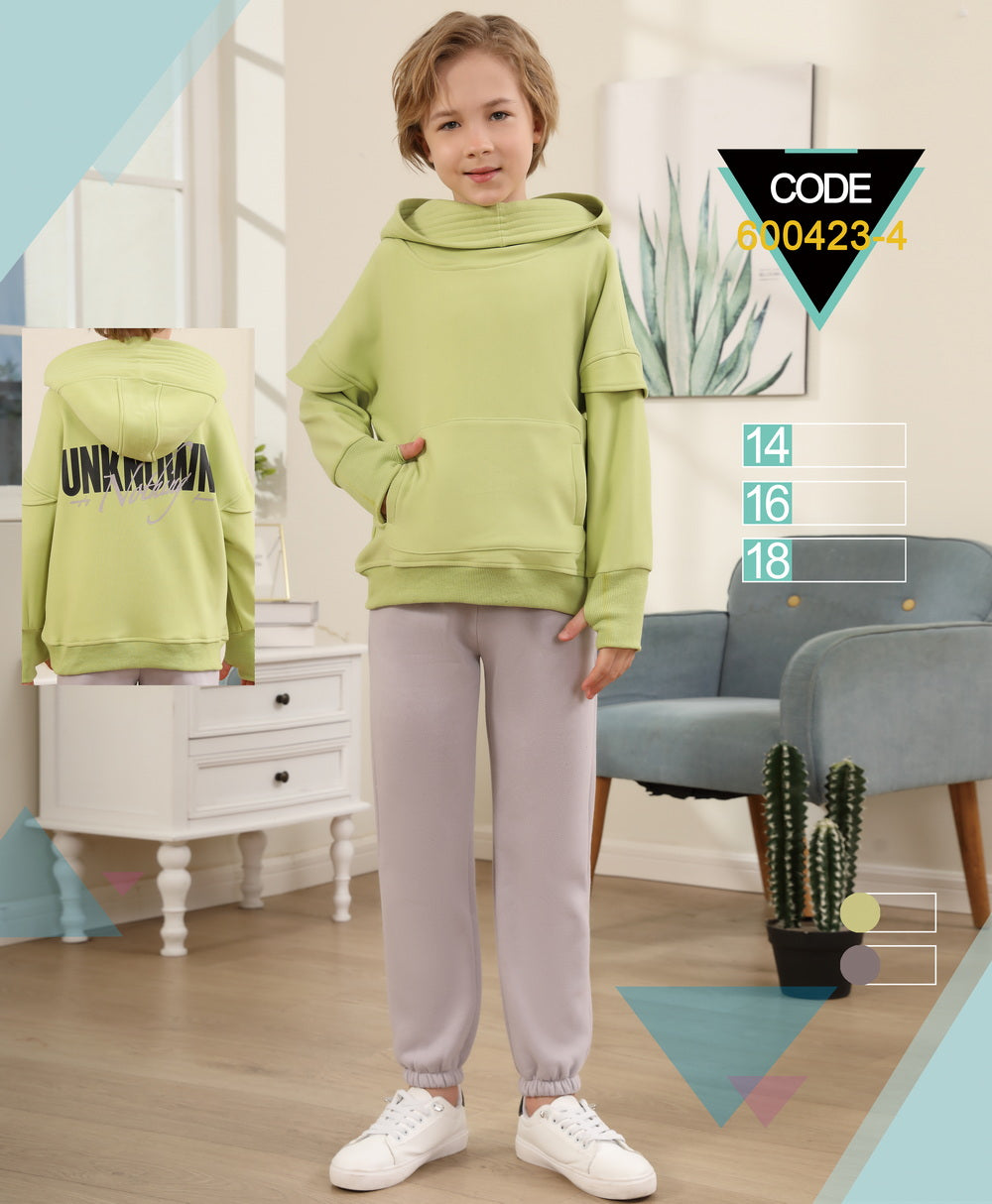 ENSEMBLE SWEAT  À CAPUCHE ET PANTALON JOGGER JUNIOR- 600423-4