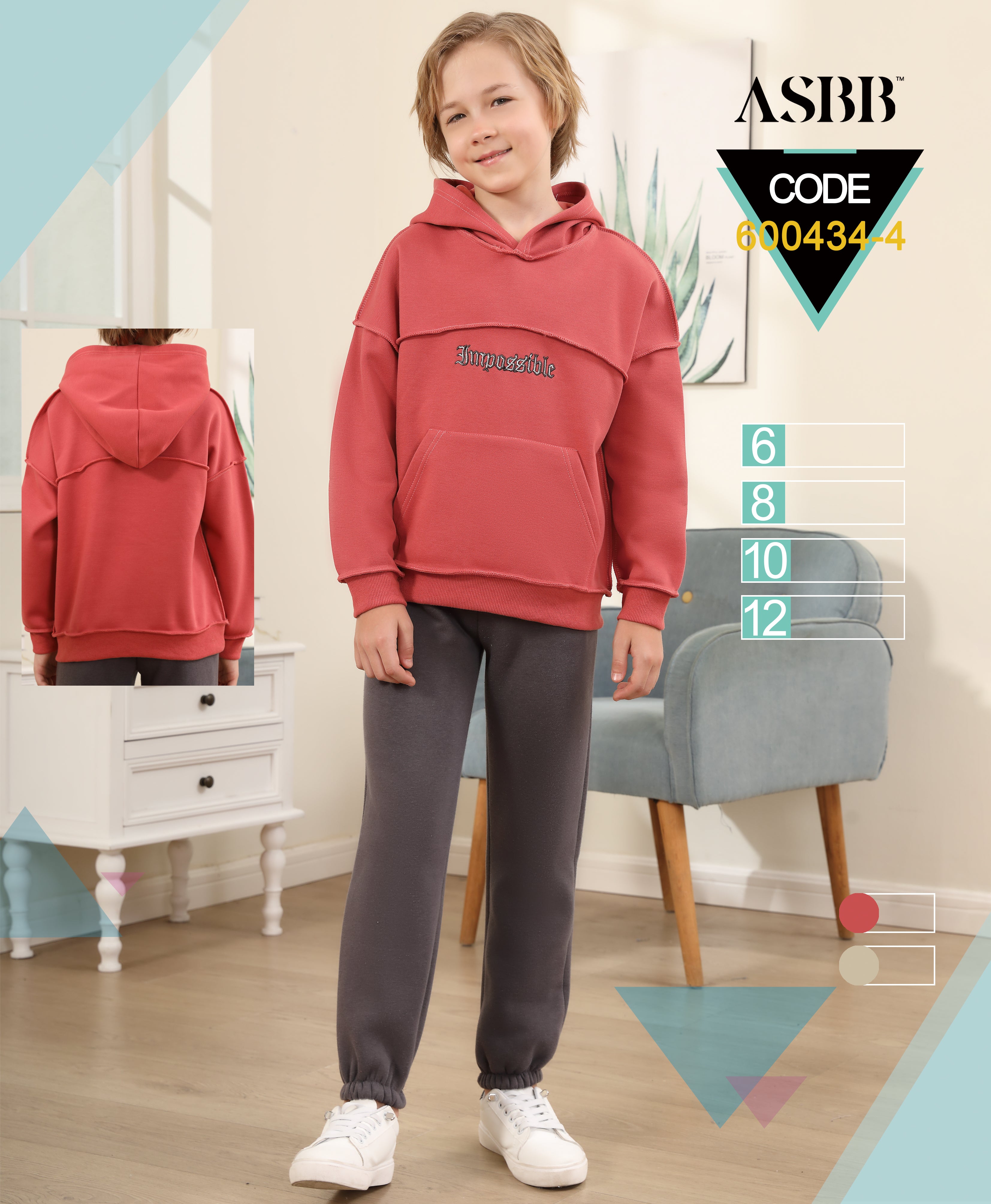 ENSEMBLE SWEAT  À CAPUCHE ET PANTALON JOGGER ENFANT - 600434-4 H4